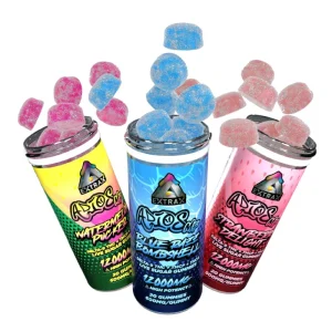 Adios MF THCa Live Sugar Gummies, a powerful 12000mg THC treat with live sugar infusion for an intense experience.