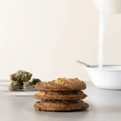 Andy’s THC Chocolate Chip Cookie, a soft and chewy treat infused with premium THC and loaded with chocolate chips.