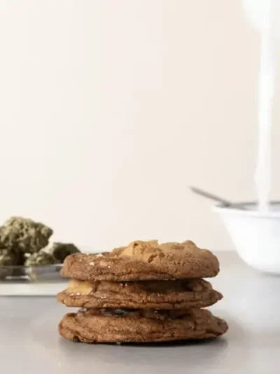 Andy’s THC Chocolate Chip Cookie, a soft and chewy treat infused with premium THC and loaded with chocolate chips.