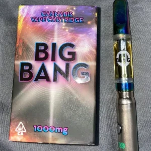 Big Bang 1G cannabis cartridge featuring a high-quality extract and sleek design, ideal for users seeking a robust and smooth vape.
