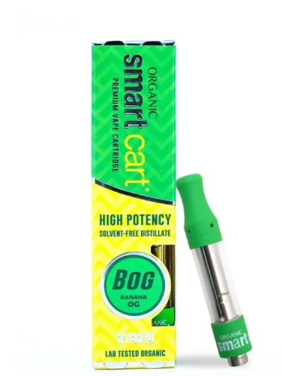 Smart Cart Premium Vape Cartridge showcasing its sleek design, potent cannabis oil, and eco-friendly branding for a superior vaping experience.