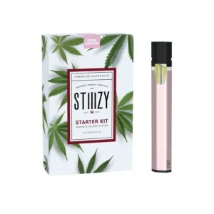 STIIIZY rose-colored premium vaporizer starter kit with a modern, elegant design for a high-quality vaping experience.