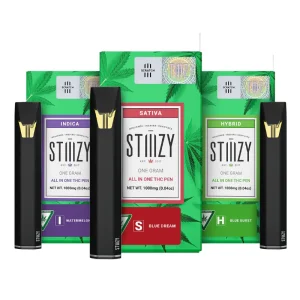 A collection of Stiiizy THC vape cartridges showcasing premium quality and sleek design for a superior vaping experience.