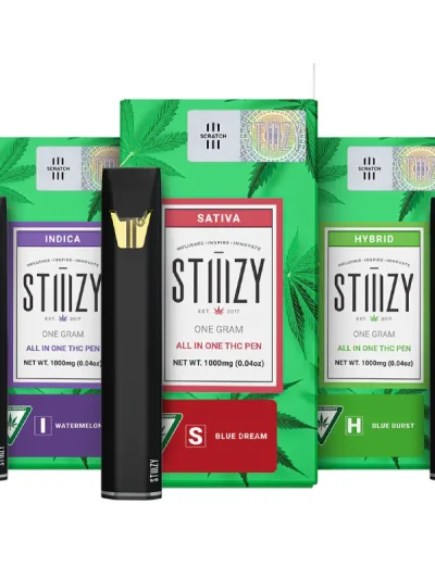 A collection of Stiiizy THC vape cartridges showcasing premium quality and sleek design for a superior vaping experience.
