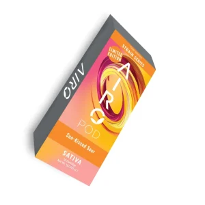 1g Sunkissed Sour Pod showcasing a premium cannabis vape cartridge with refreshing sour notes, set against a plain white background.