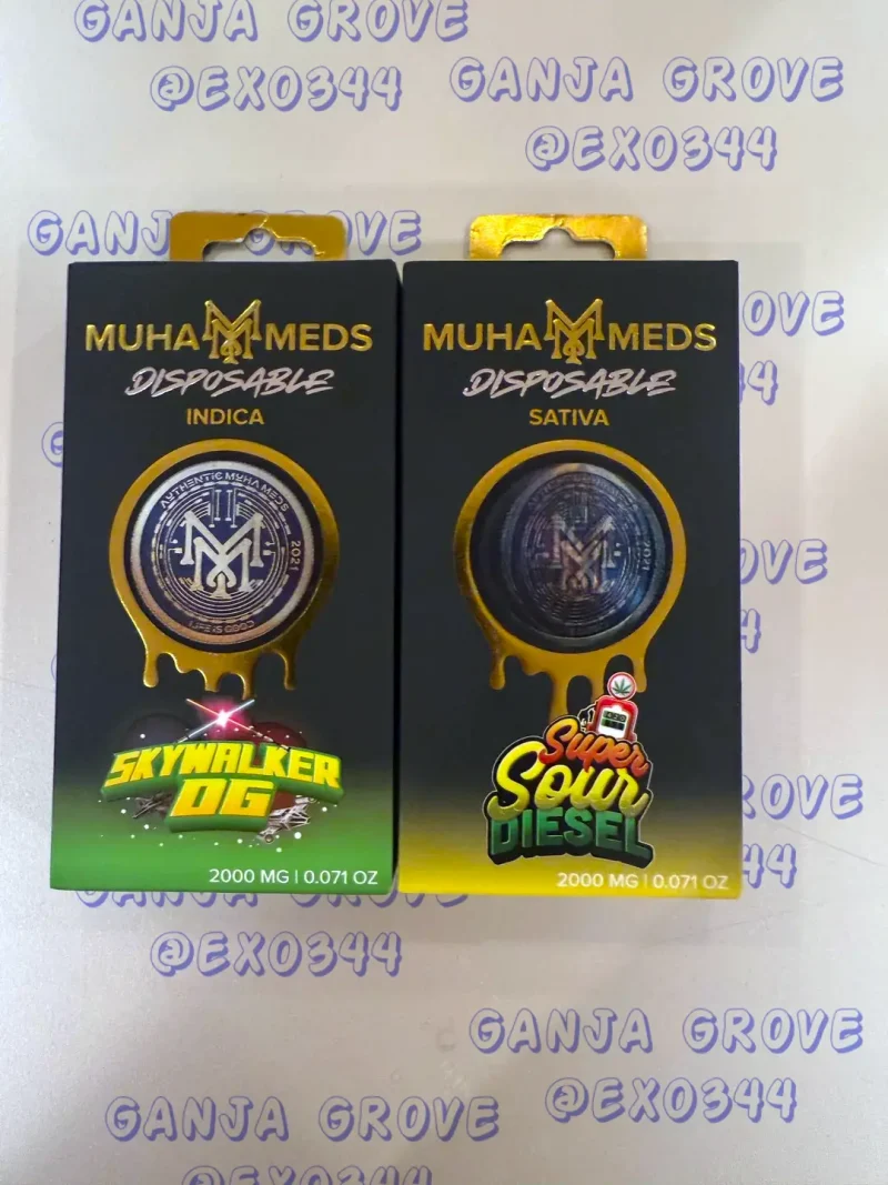 Muha Meds cartridges – Skywalker OG and Super Sour Diesel THC oil vape carts